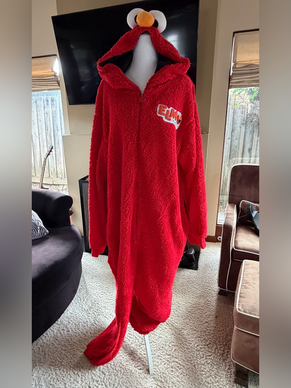 Sesame Street Elmo Adult Plush One Piece Costume L/XL